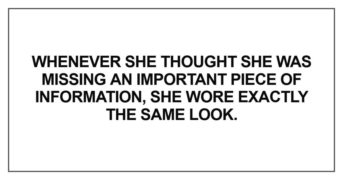 Whenever she thought she was missing