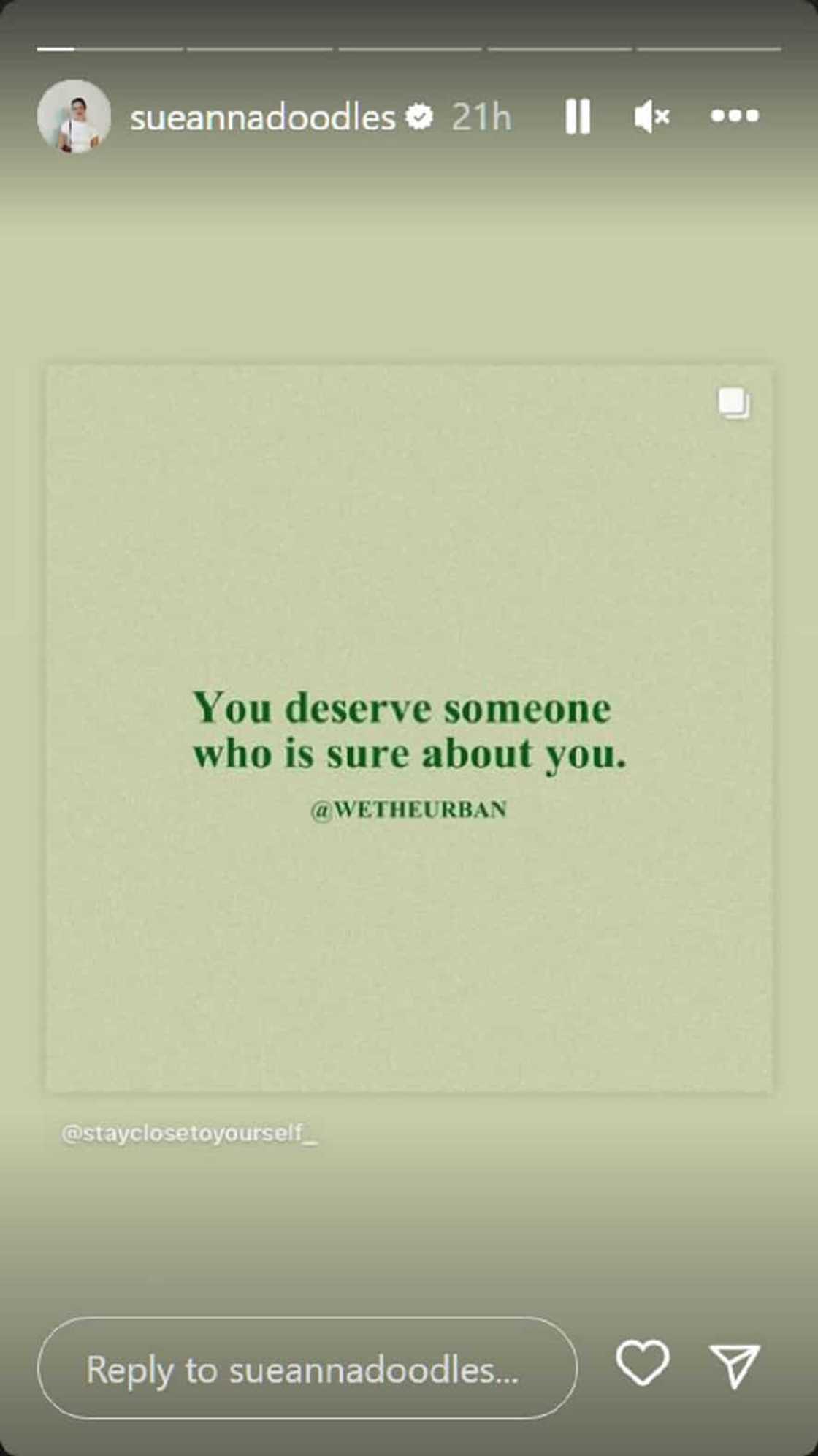 Sue Ramirez, cryptic post niya sa social media, usap-usapan: “You deserve someone who is sure about you” Sue Ramirez, cryptic post niya sa social media, usap-usapan: “You deserve someone who is sure about you”