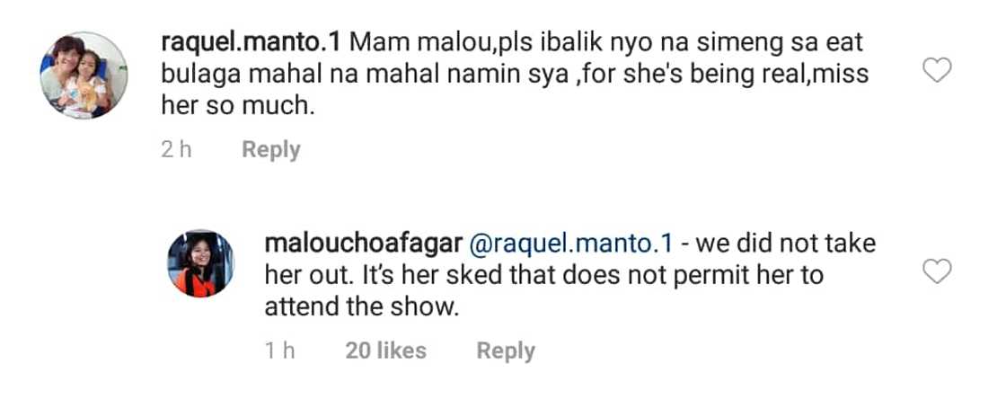 TAPE Inc. executive Malou Choa Fagar reveals real reason behind Maine Mendoza's absence in 'Eat Bulaga' TAPE Inc. executive Malou Choa Fagar reveals real reason behind Maine Mendoza's absence in 'Eat Bulaga'