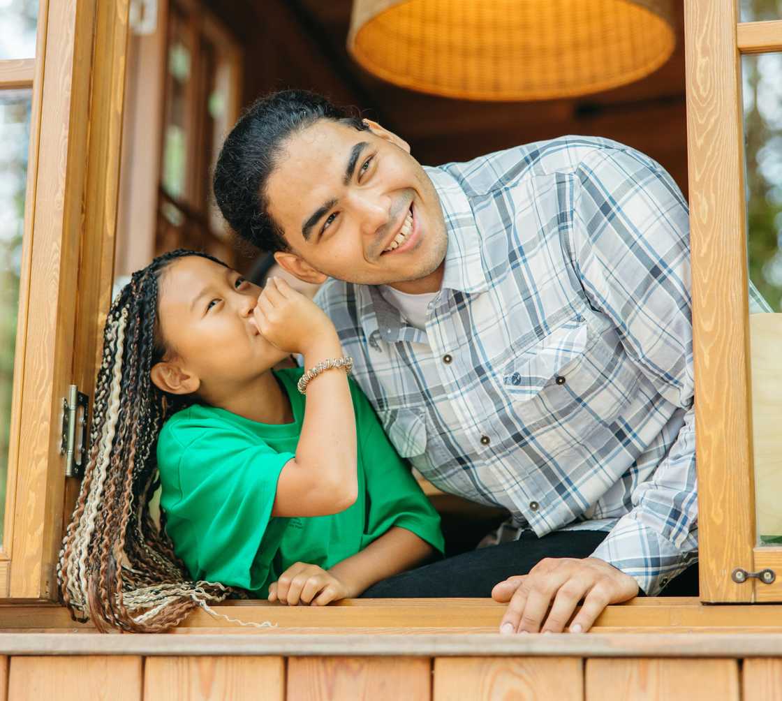 A girl and her father A girl and her father