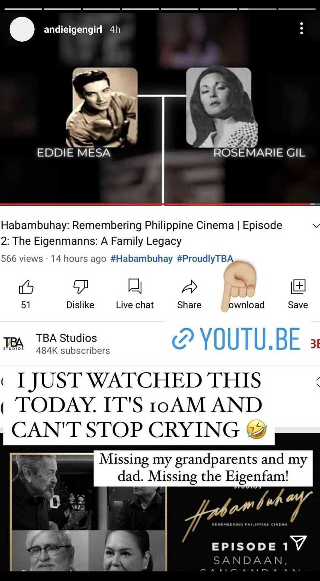 Andi Eigenmann, hindi mapigilang maiyak nang mapanood ang "family legacy" ng mga Eigenmann