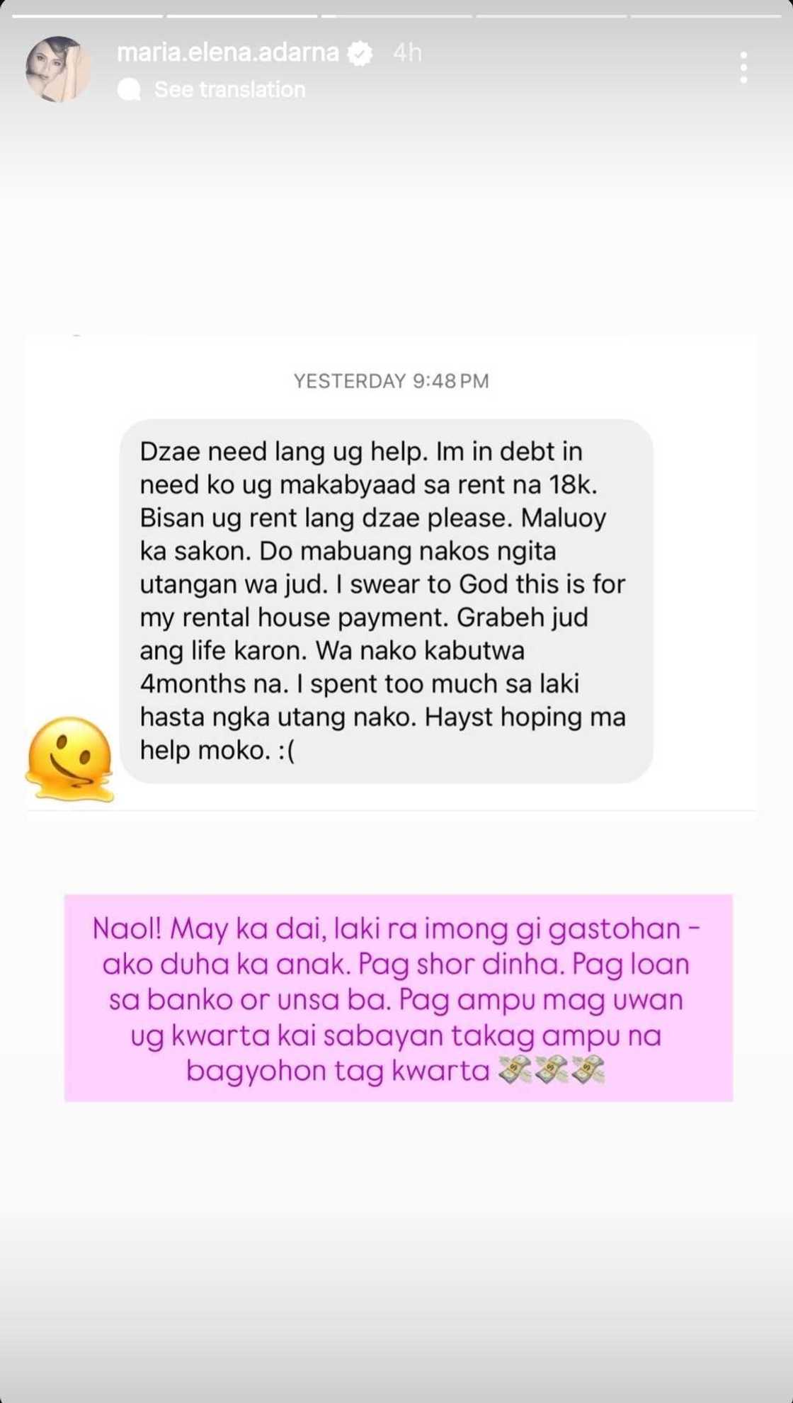 Ellen Adarna, prinangka ang umuutang sa kanya: "Ako duha ka anak” Ellen Adarna, prinangka ang umuutang sa kanya: "Ako duha ka anak”