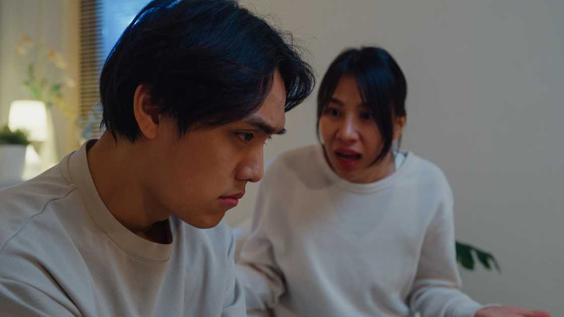 A couple is arguing A couple is arguing