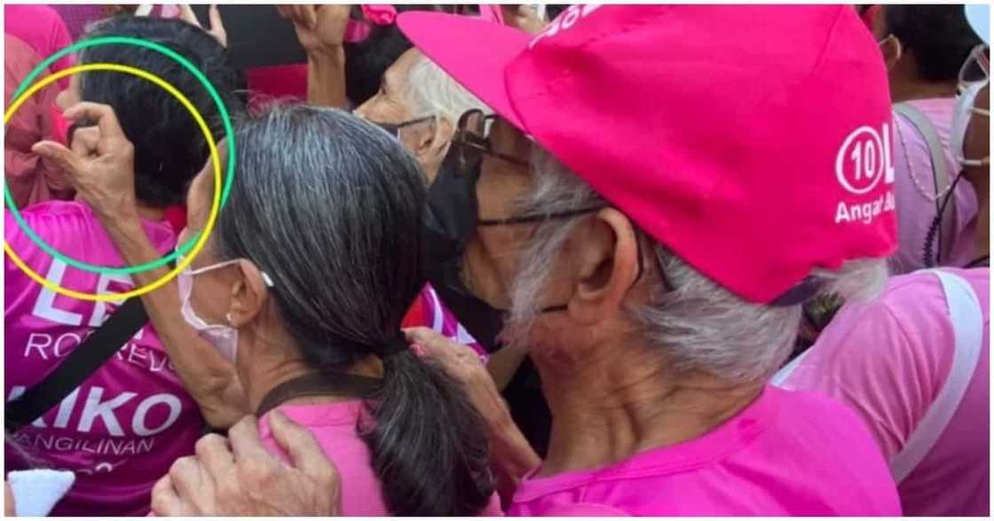 Larawan ng lolo at lola na matiyagang dumalo sa Pasig rally ng 'Leni-Kiko tandem', viral