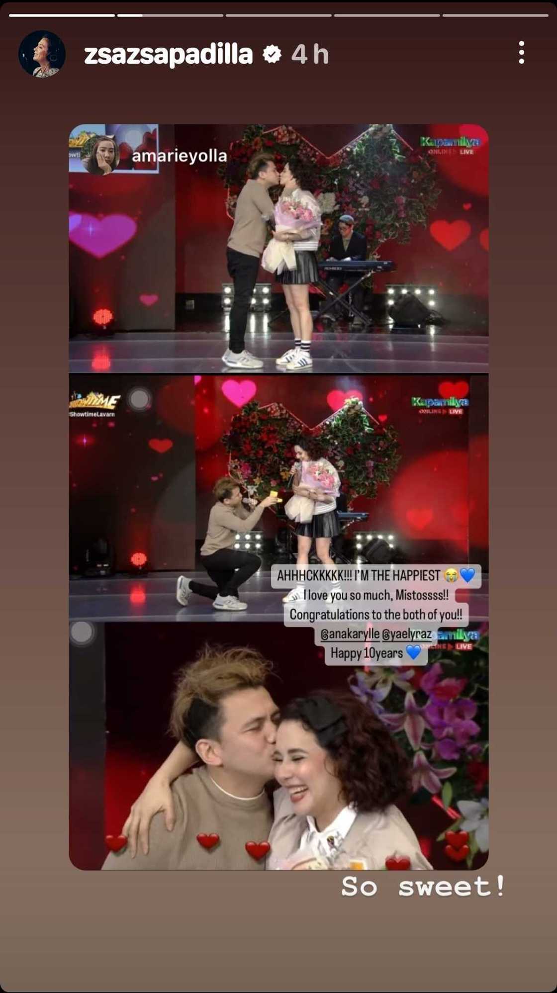 Zsa Zsa Padilla sa pag-propose ni Yael Yuzon kay Karylle: “So sweet” Zsa Zsa Padilla sa pag-propose ni Yael Yuzon kay Karylle: “So sweet”