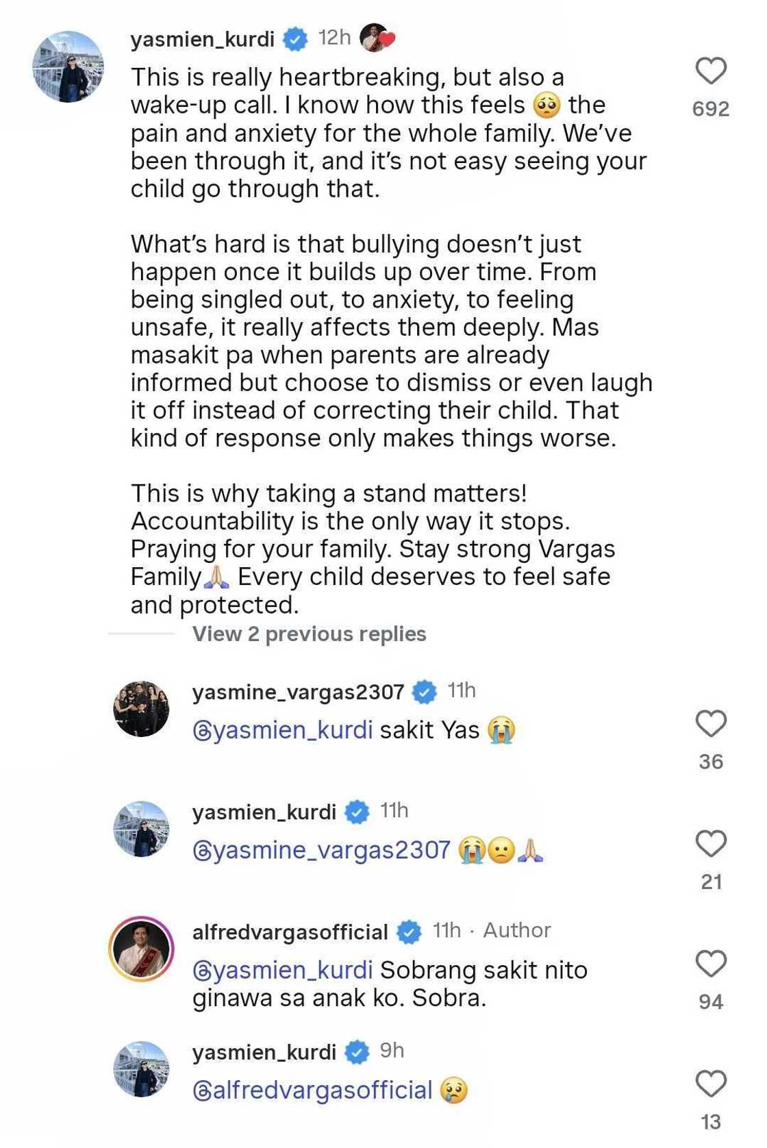 Yasmien Kurdi, nakisimpatya sa pamilya ni Alfred Vargas: "This is really heartbreaking"