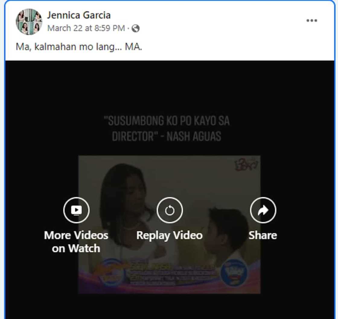 Jennica Garcia adorably reacts to Jean Garcia's old video with Nash Aguas: "Ma, kalmahan mo lang" Jennica Garcia adorably reacts to Jean Garcia's old video with Nash Aguas: "Ma, kalmahan mo lang"