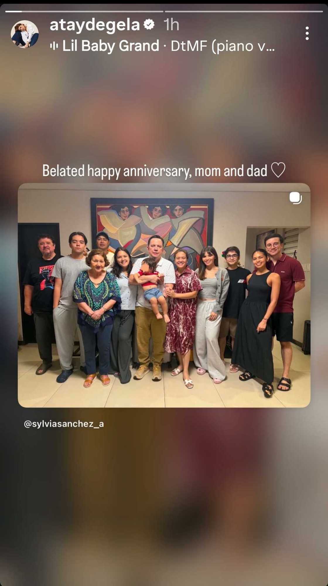 Gela Atayde sweetly greets her parents Sylvia Sanchez and Art Atayde on their anniversary
