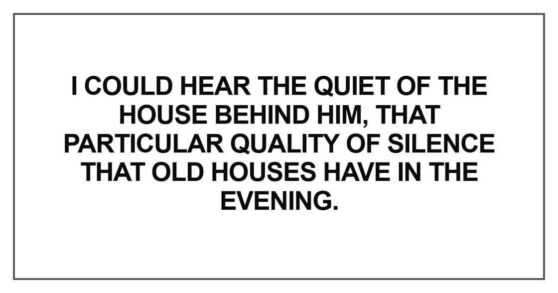 I could hear the quiet of the house I could hear the quiet of the house