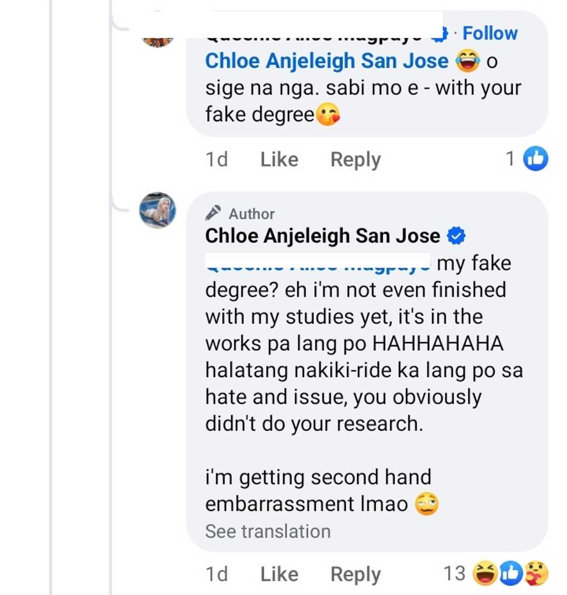 Chloe San Jose, niresbakan ng bongga ang basher at ipinakita mga resibo ng income; basher natameme