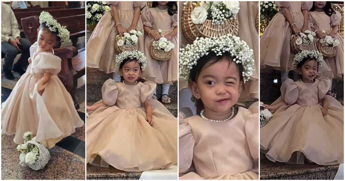 Sarina Hilario, kinagiliwan sa kanyang pagiging flower girl Sarina Hilario, kinagiliwan sa kanyang pagiging flower girl
