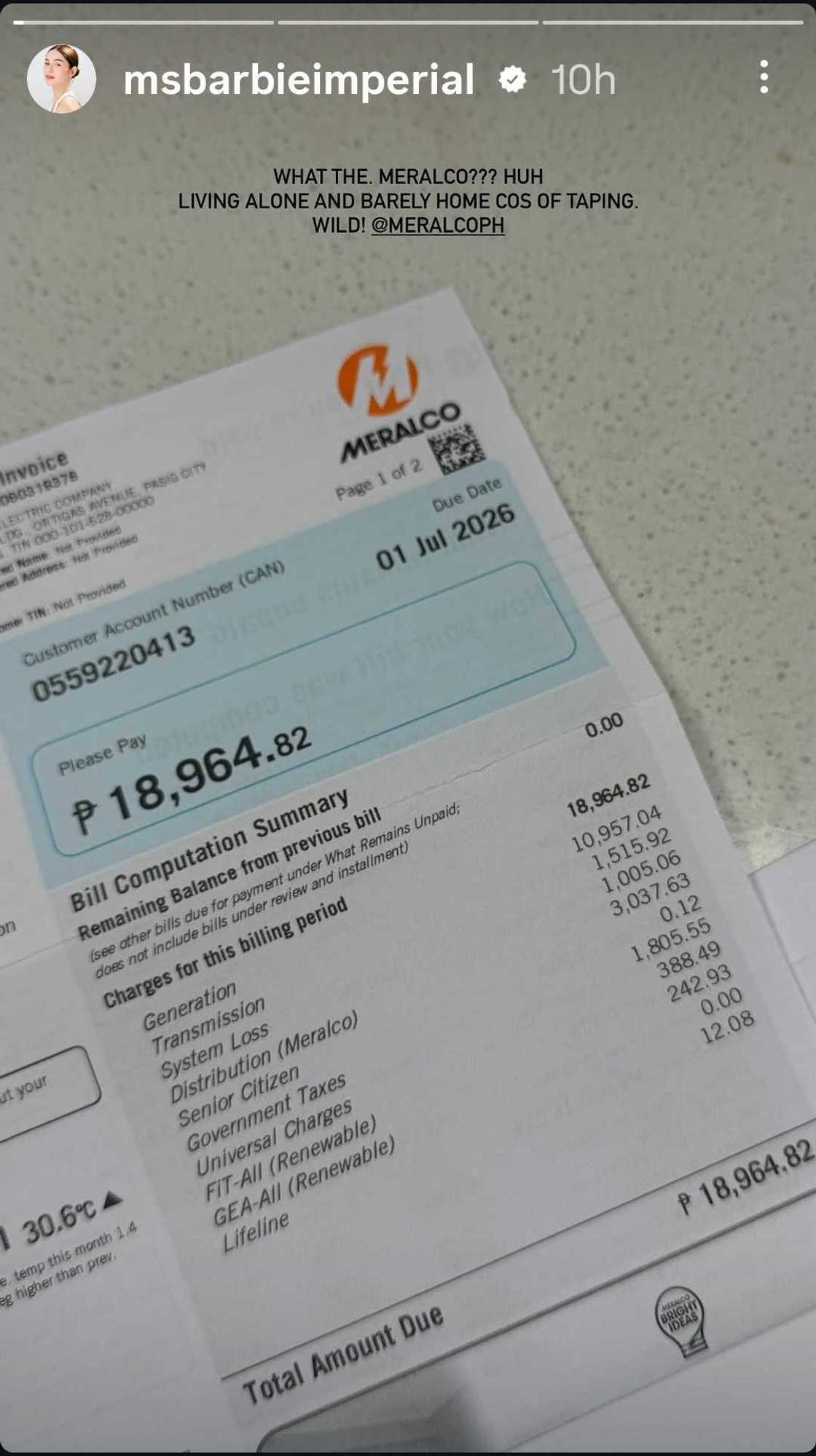 Barbie Imperial, napa-“what the” sa mataas na Meralco bill niya; kinuwestiyon ang singil