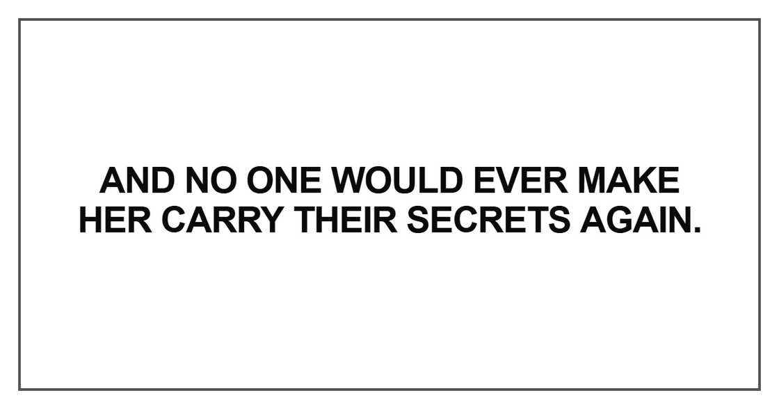 And no one would ever make her carry