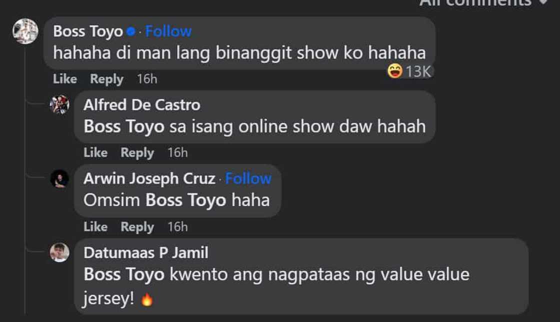 Boss Toyo, may hugot sa media outlet ukol sa kanyang “Abegail Rait” episode: “Di binanggit show ko” Boss Toyo, may hugot sa media outlet ukol sa kanyang “Abegail Rait” episode: “Di binanggit show ko”