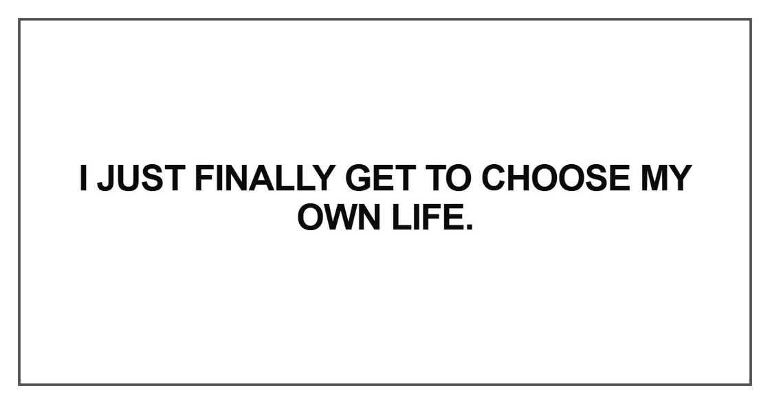 I just finally get to choose