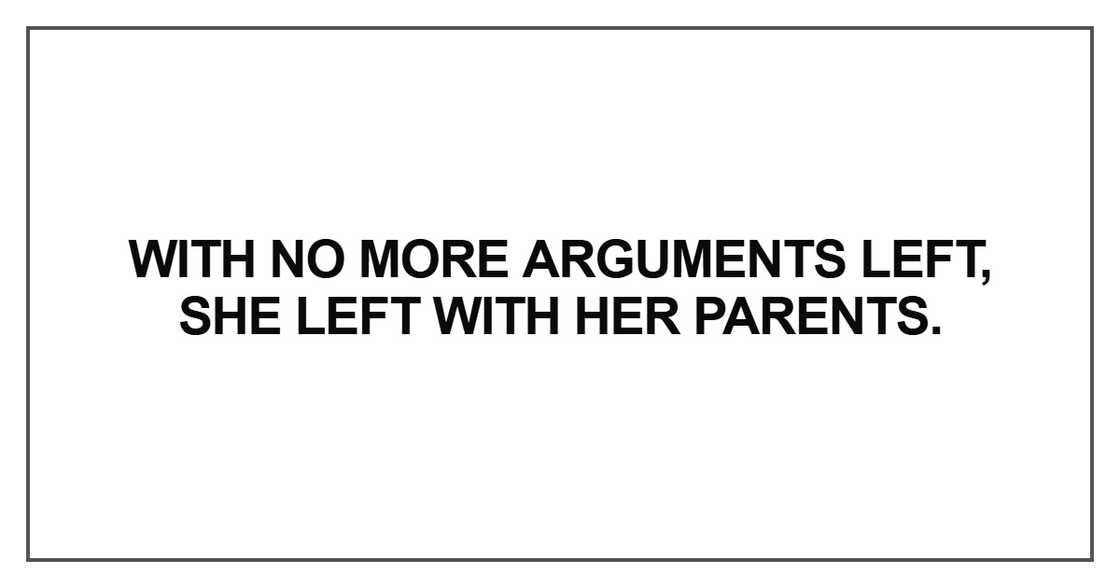 With no more arguments left With no more arguments left
