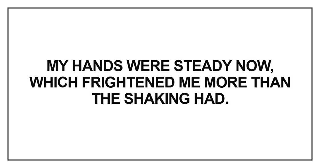 My hands were steady now My hands were steady now