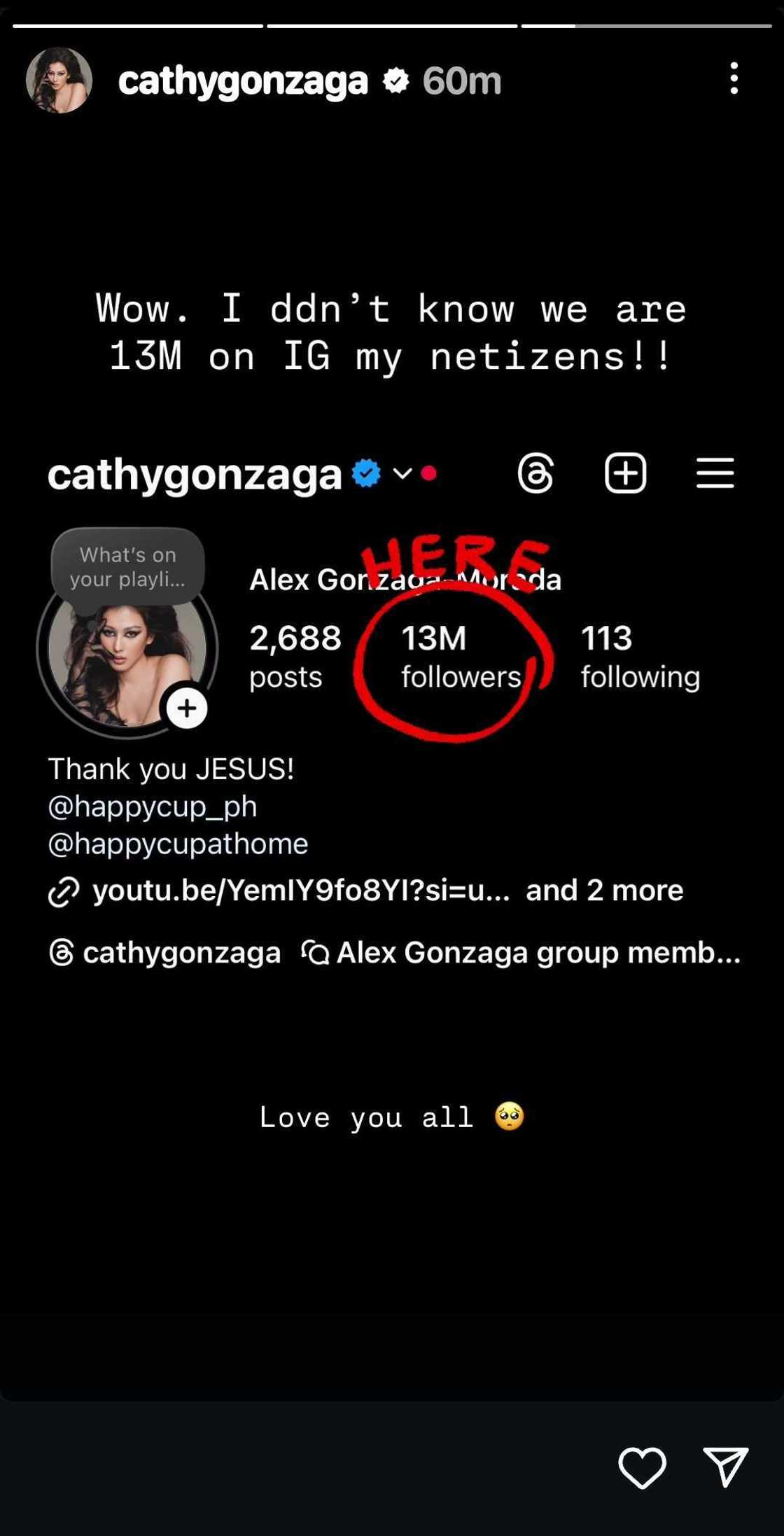 Alex Gonzaga reacts to hitting 13 million followers on Instagram