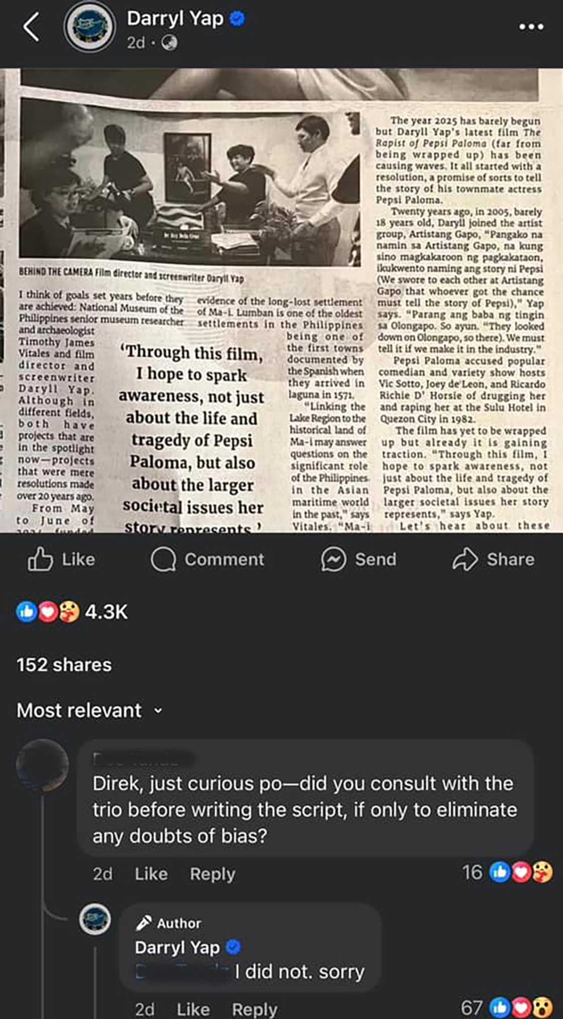 Jesus Falcis, pinost resibo aniya’y nagpapakitang di binigyan ni Darryl Yap kopya ng script ang TVJ Jesus Falcis, pinost resibo aniya’y nagpapakitang di binigyan ni Darryl Yap kopya ng script ang TVJ