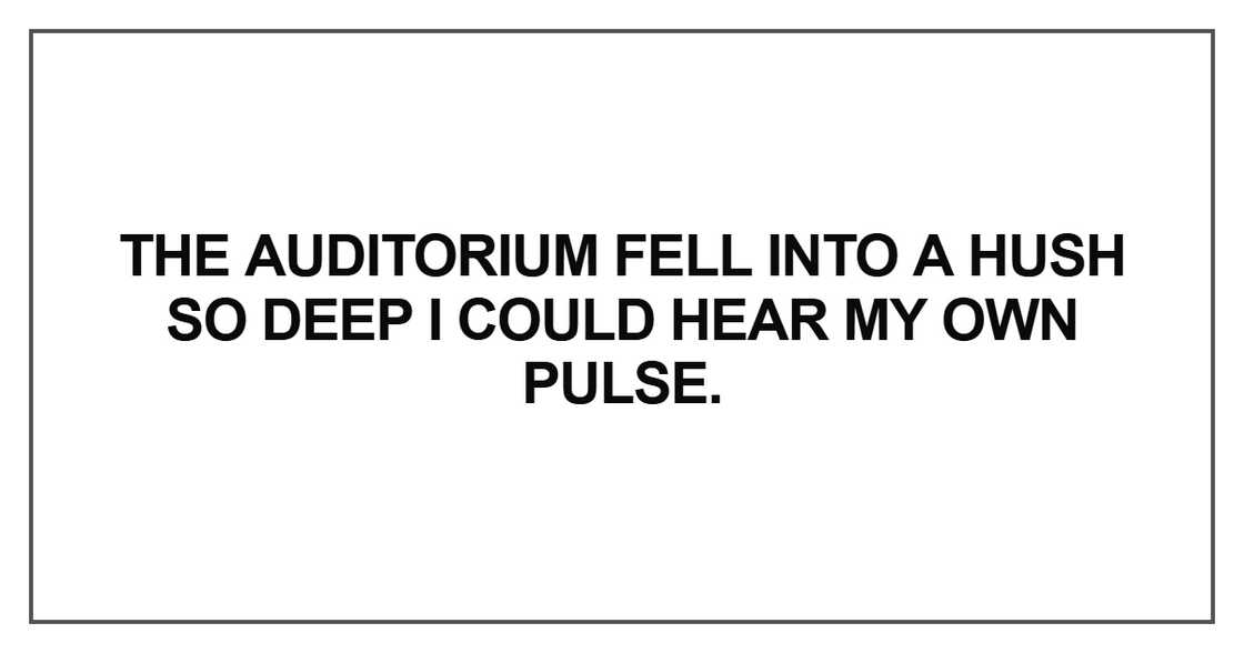 The auditorium fell into a hush
