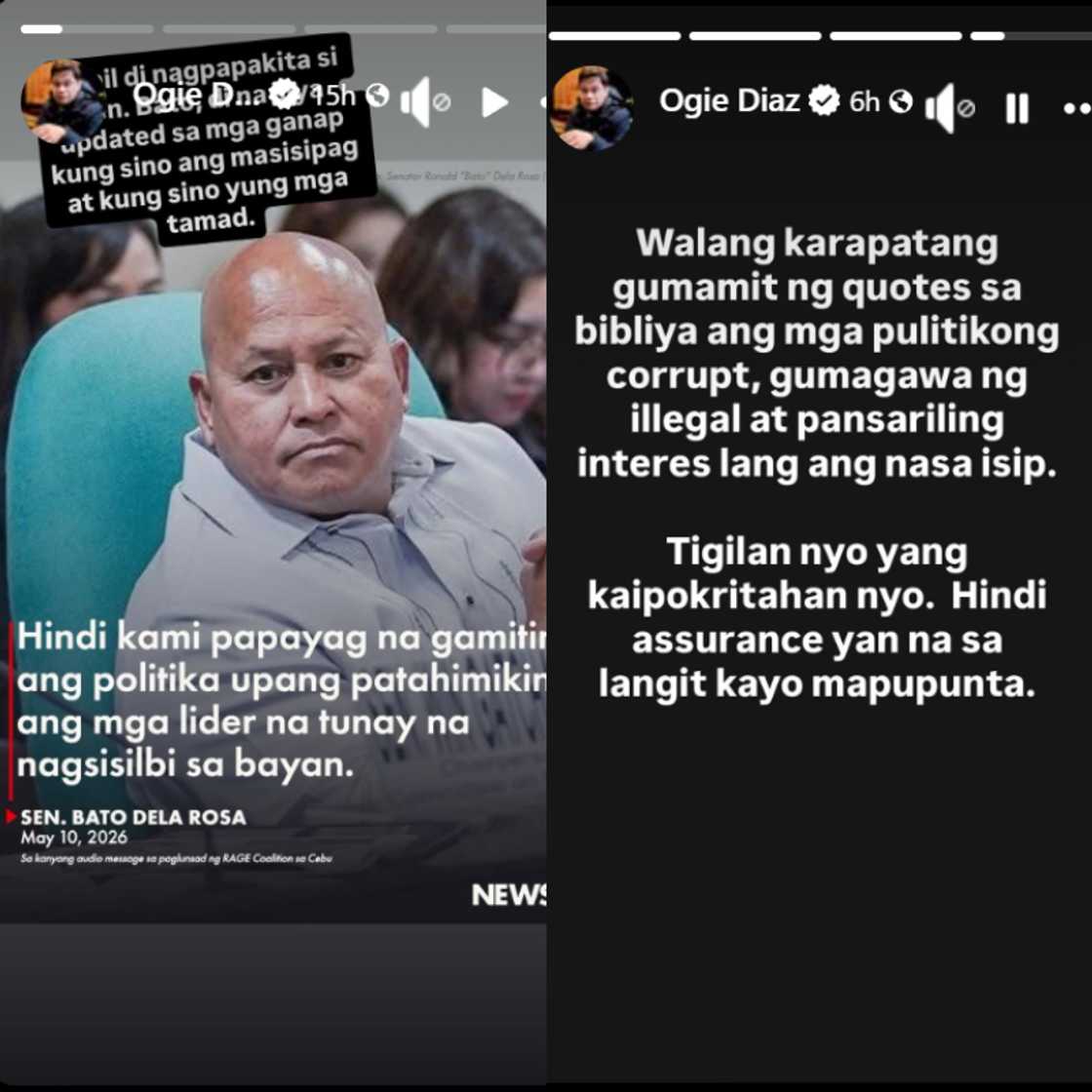 Ogie Diaz, kinuwestyon si Sen. Bato dahil sa isyu ng pagiging “updated” Ogie Diaz, kinuwestyon si Sen. Bato dahil sa isyu ng pagiging “updated”