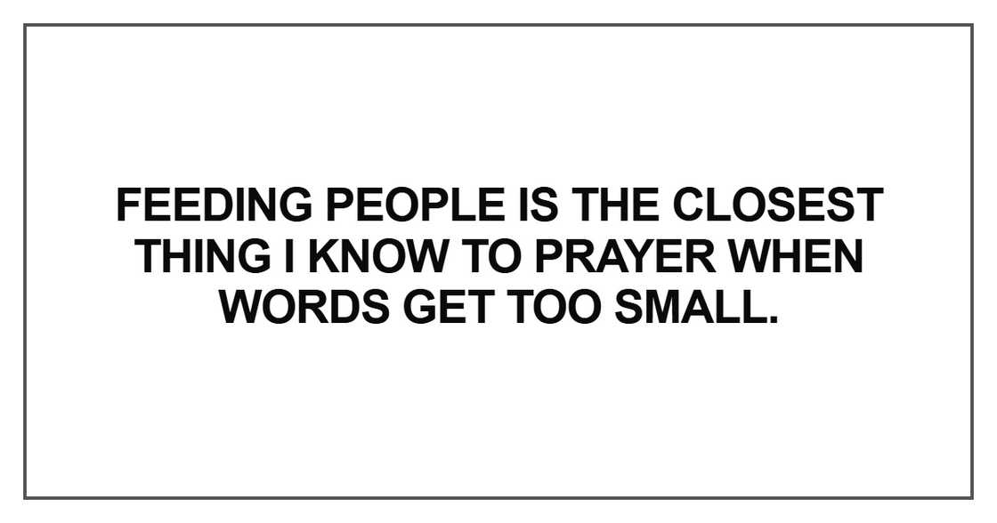 feeding people is the closest feeding people is the closest