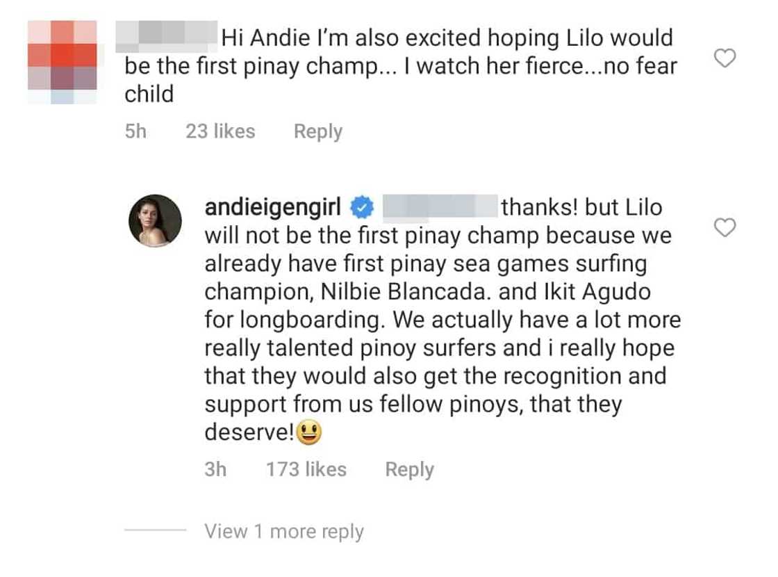 Andi Eigenmann, sinagot ang "Pinay Champ" comment ng netizen tungkol kay Lilo Andi Eigenmann, sinagot ang "Pinay Champ" comment ng netizen tungkol kay Lilo