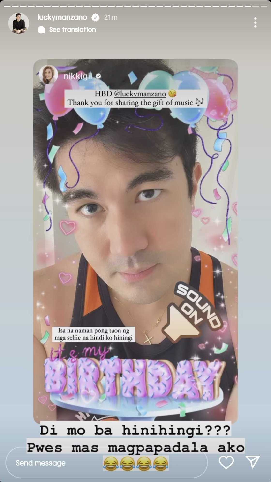 Nikki Gil, ibinida ang mga selfie na pinapadala ni Luis Manzano sa kanya Nikki Gil, ibinida ang mga selfie na pinapadala ni Luis Manzano sa kanya