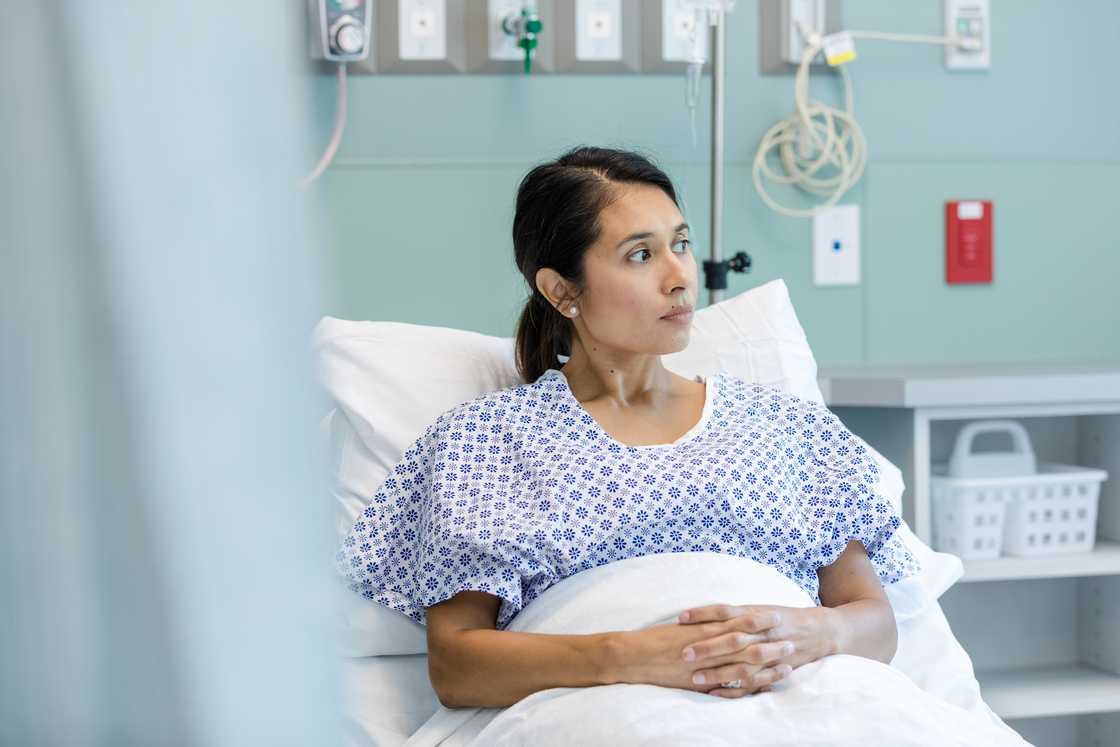 A lady in hospital