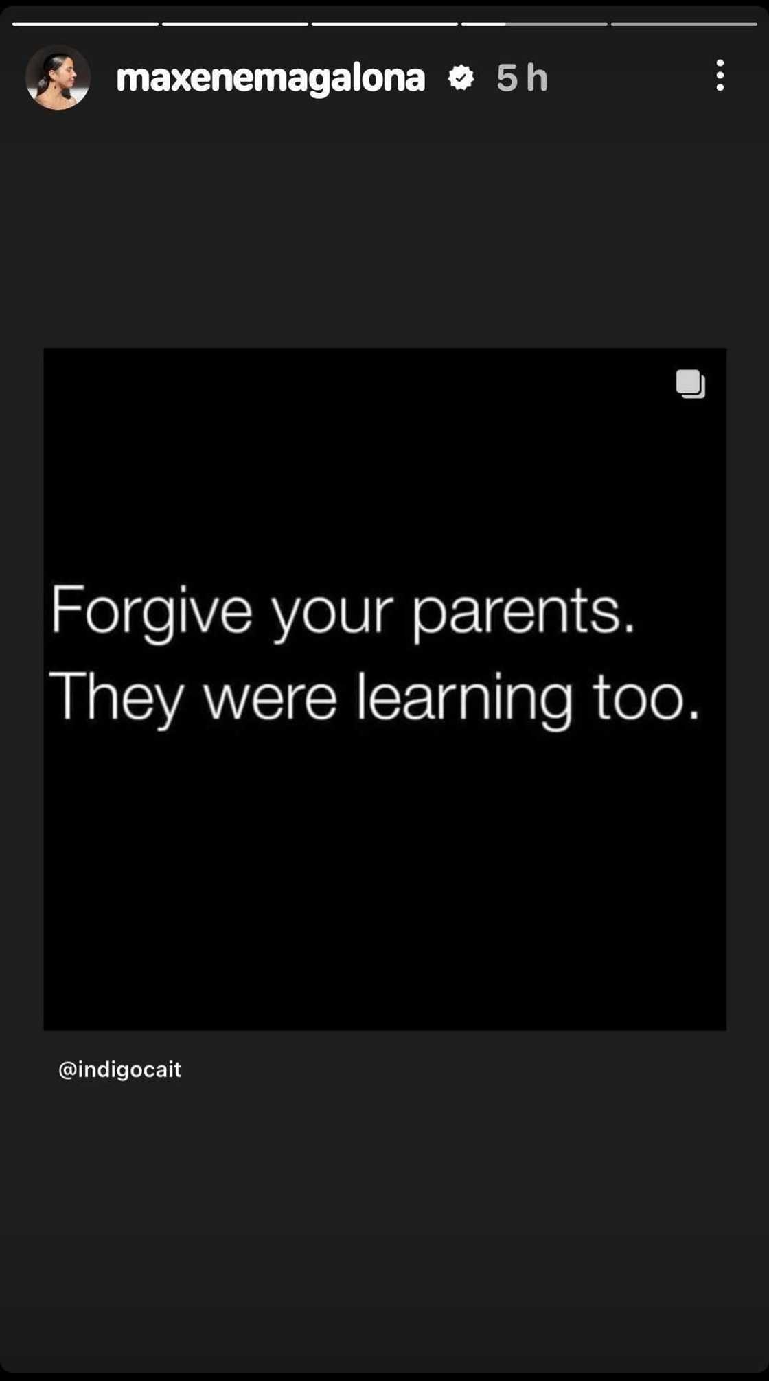 Maxene Magalona, nag-share ng makabuluhang quote ukol sa pagpapatawad sa mga magulang Maxene Magalona, nag-share ng makabuluhang quote ukol sa pagpapatawad sa mga magulang