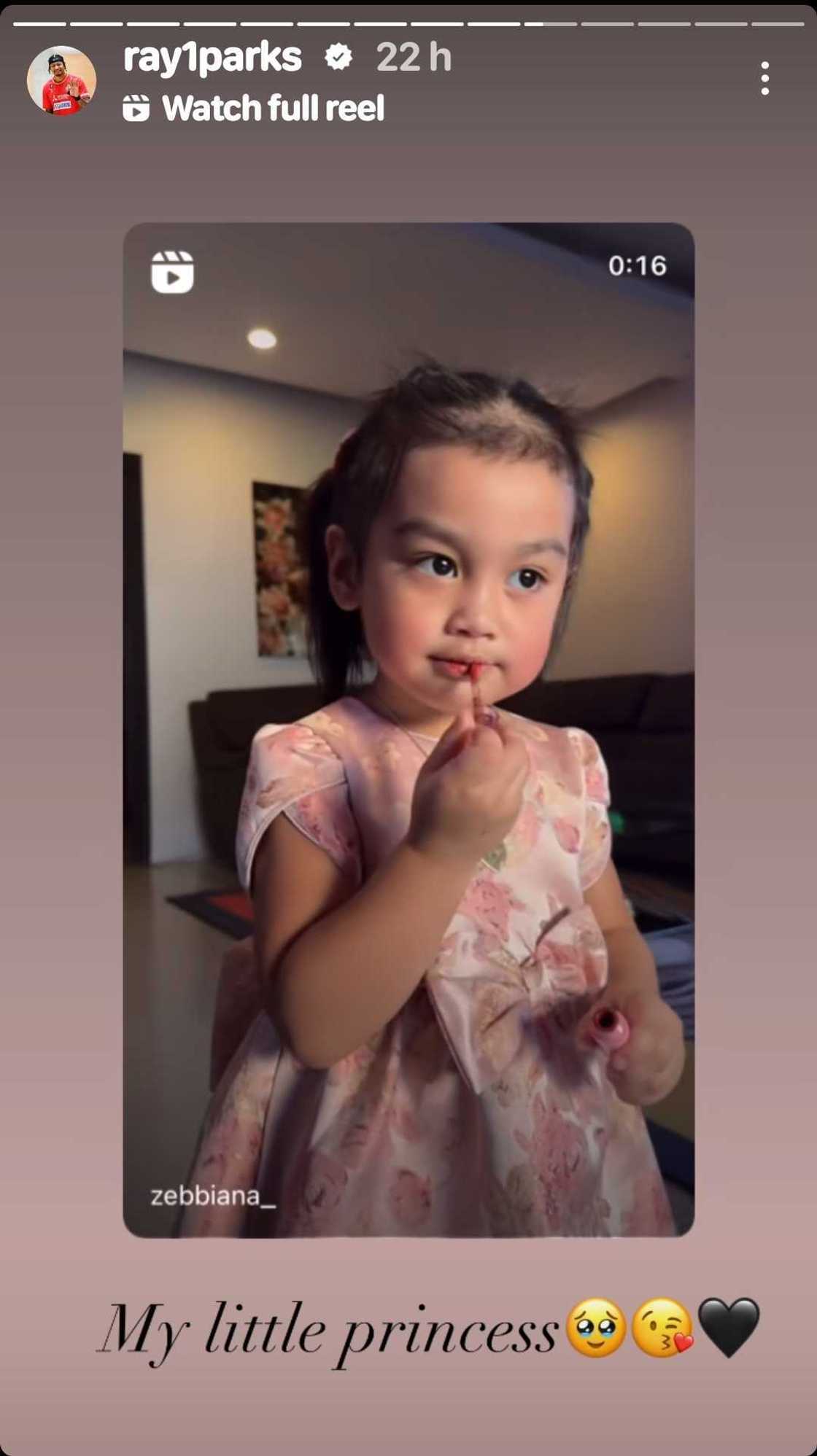 Ray Parks sweetly reacts to Zeinab Harake's daughter Bia's video applying lipstick Ray Parks sweetly reacts to Zeinab Harake's daughter Bia's video applying lipstick