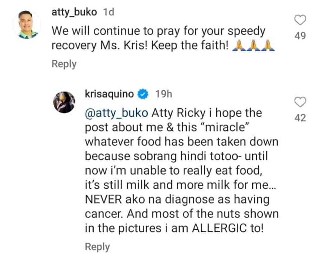 Kris Aquino, nabanggit na hindi pa rin nakakakain; nilinaw na wala siyang cancer Kris Aquino, nabanggit na hindi pa rin nakakakain; nilinaw na wala siyang cancer