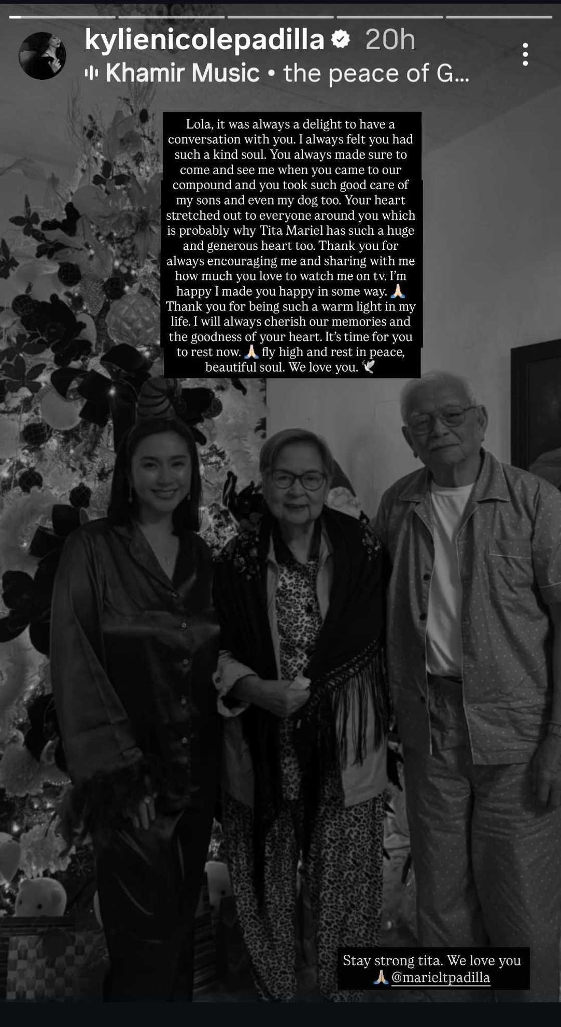 Kylie Padilla, may nakakaantig na tribute para sa yumaong lola ni Mariel Padilla