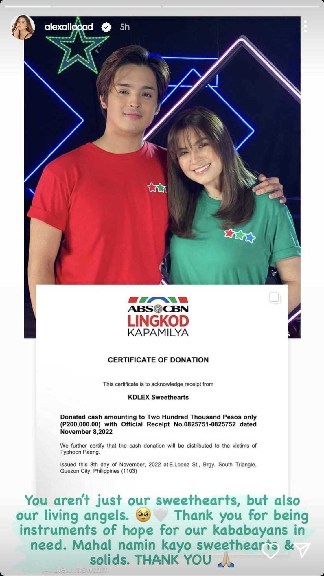 Alexa Ilacad, nagpasalamat sa KDLex fans sa P200k donation nito sa mga biktima ng bagyong Paeng Alexa Ilacad, nagpasalamat sa KDLex fans sa P200k donation nito sa mga biktima ng bagyong Paeng
