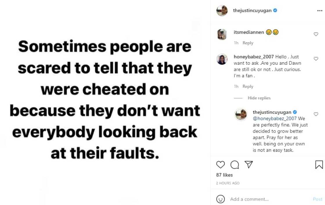 Justin Cuyugan, may mga hugot sa socmed; kinumpirmang hiwalay na sila ni Dawn Justin Cuyugan, may mga hugot sa socmed; kinumpirmang hiwalay na sila ni Dawn