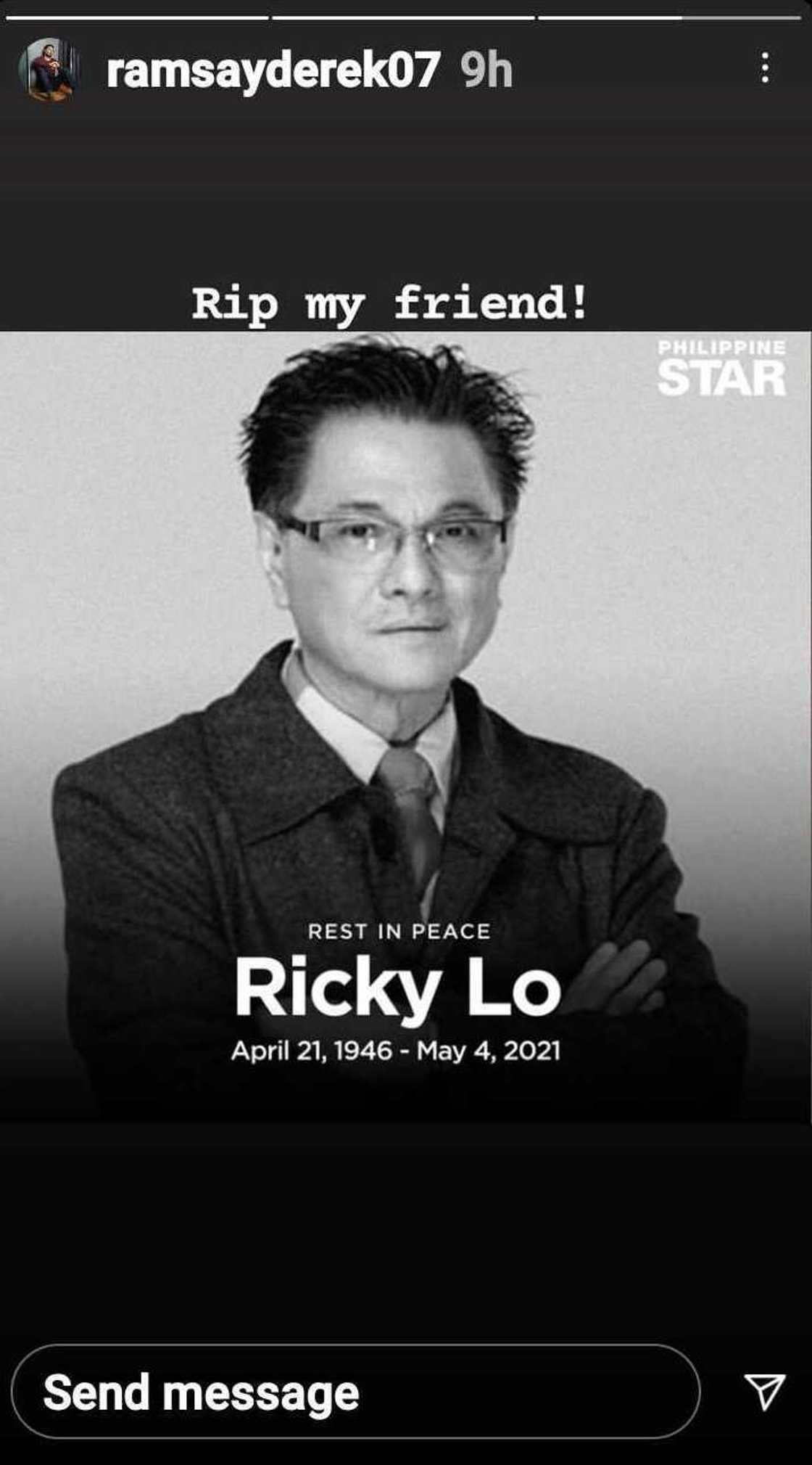 Celebrities, kasalukuyang nagluluksa sa pagpanaw ni Ricky Lo Celebrities, kasalukuyang nagluluksa sa pagpanaw ni Ricky Lo