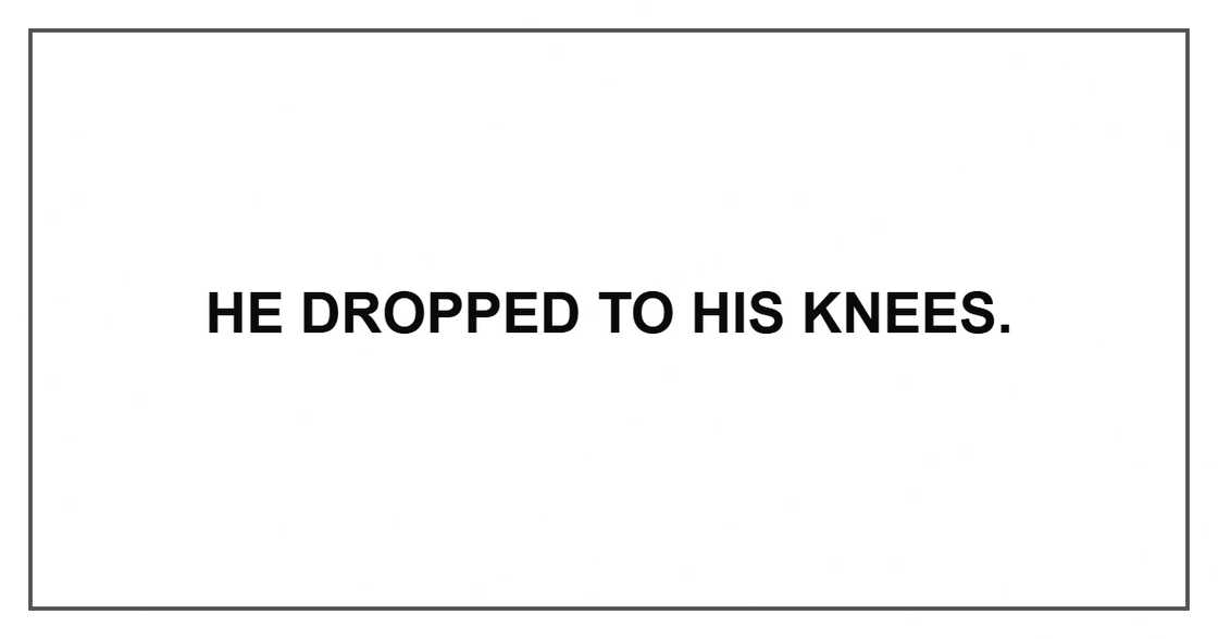 He dropped to his knees. He dropped to his knees.