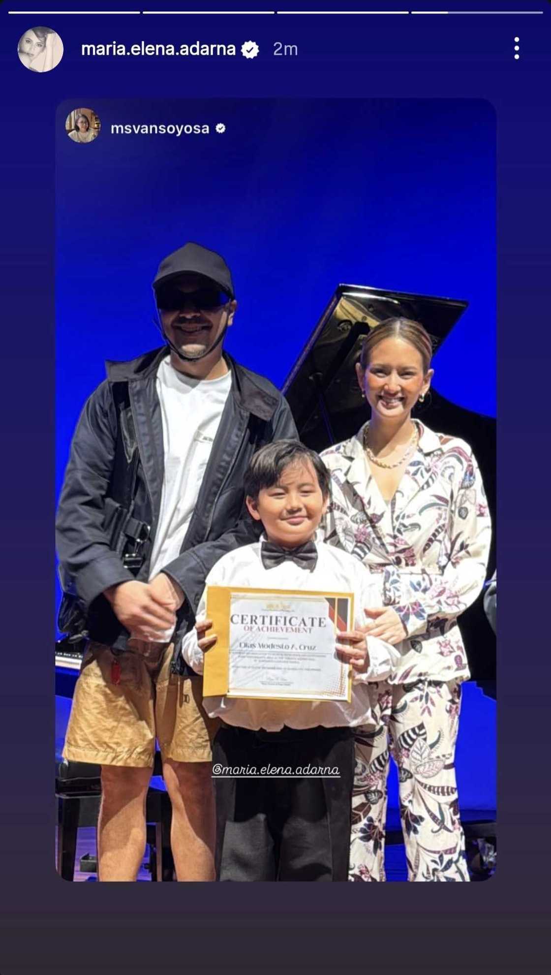 Ellen Adarna, nakasama si John Lloyd Cruz at ang GF nito para sa piano recital ni Elias