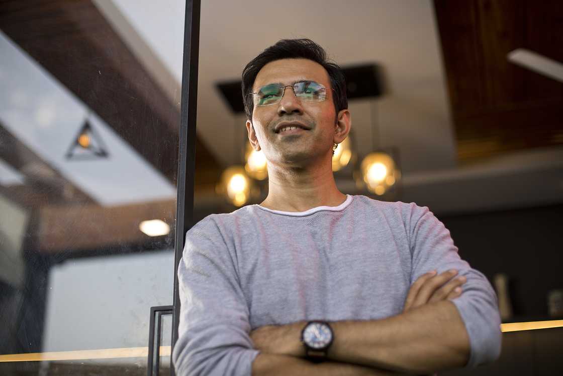 A man looking outside A man looking outside