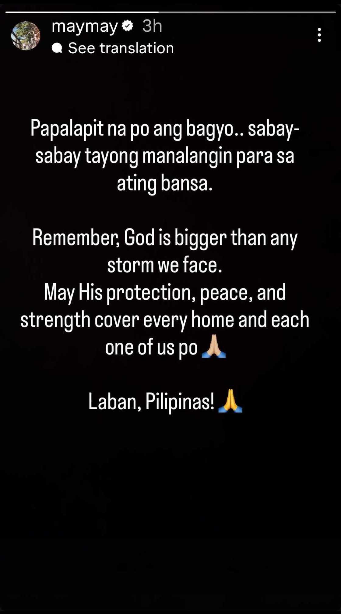 Maymay Entrata pens emotional prayer amid Typhoon Uwan threat