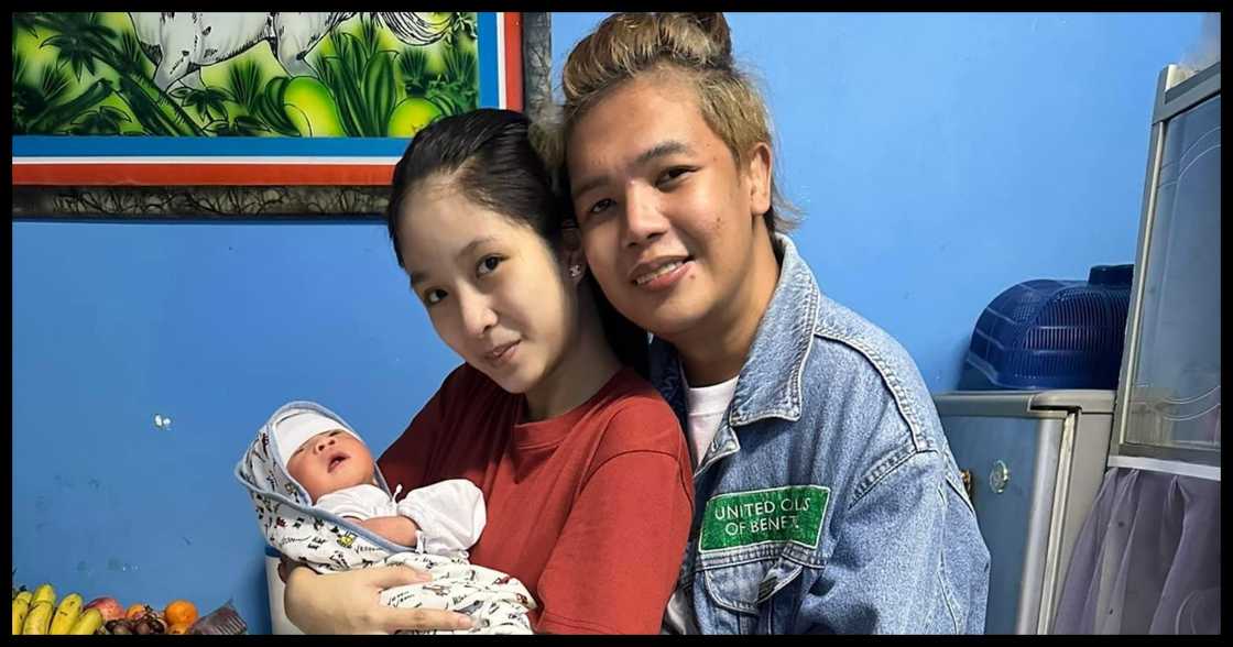 Gena Mago and Xander Ford with their baby Gena Mago and Xander Ford with their baby