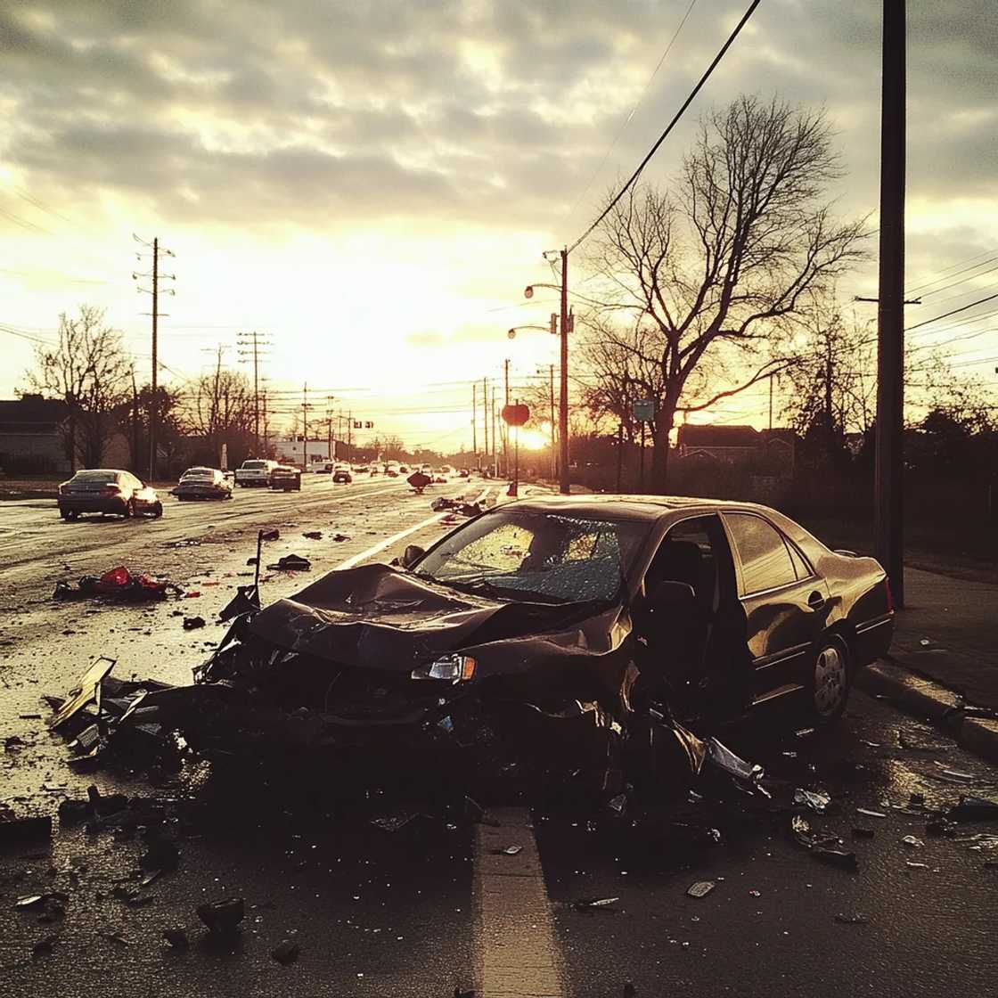 A car accident scene A car accident scene
