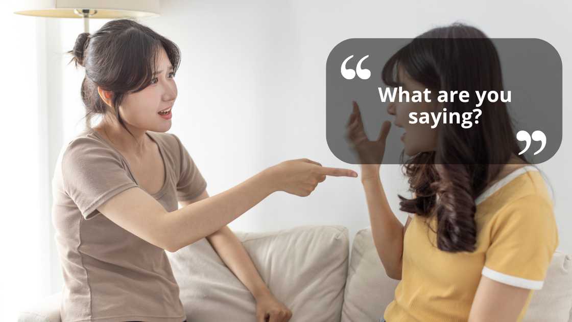 Two women in a heated argument Two women in a heated argument