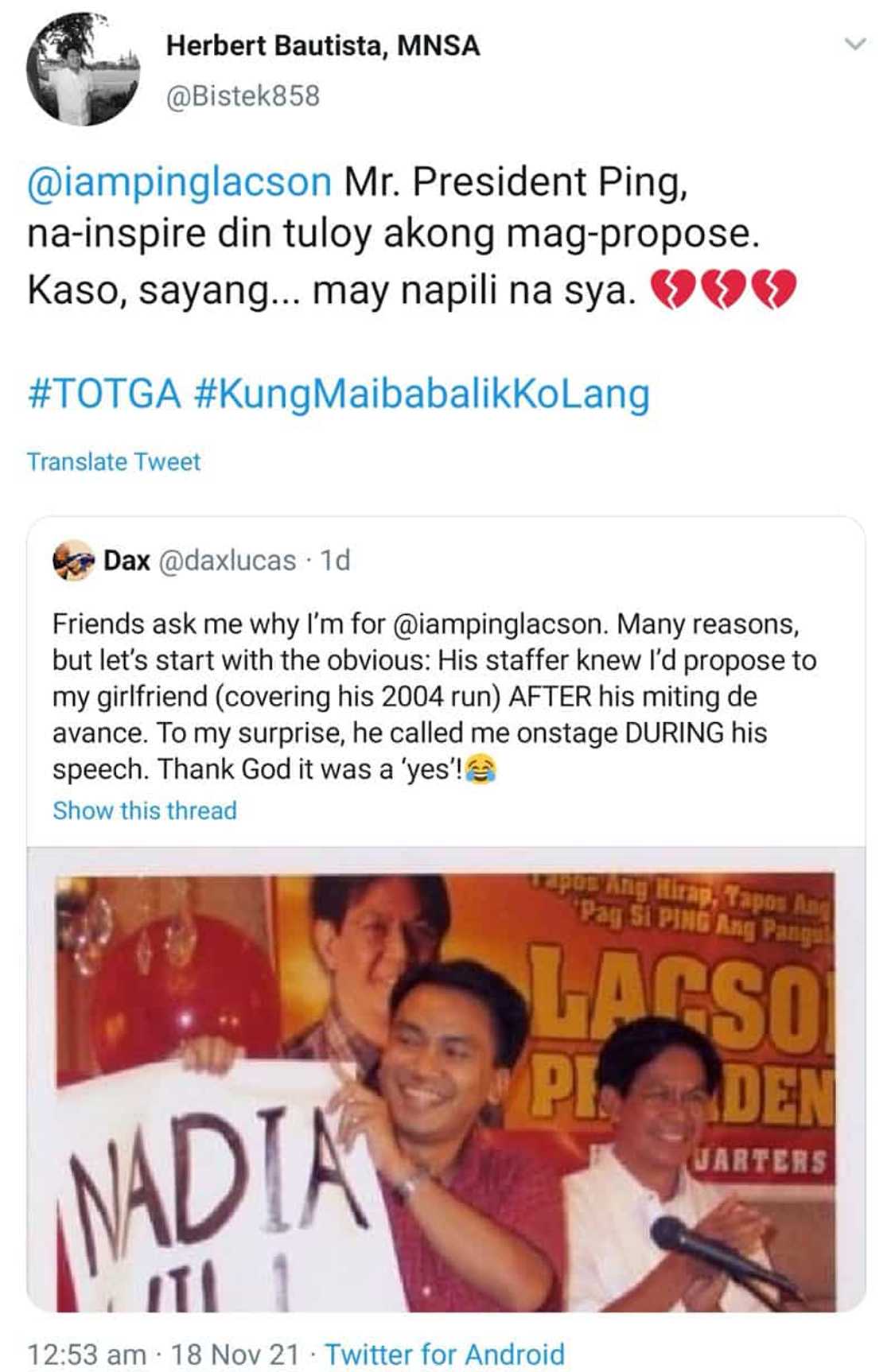 Herbert Bautista, nag-post tungkol sa TOTGA: "May napili na siya" Herbert Bautista, nag-post tungkol sa TOTGA: "May napili na siya"