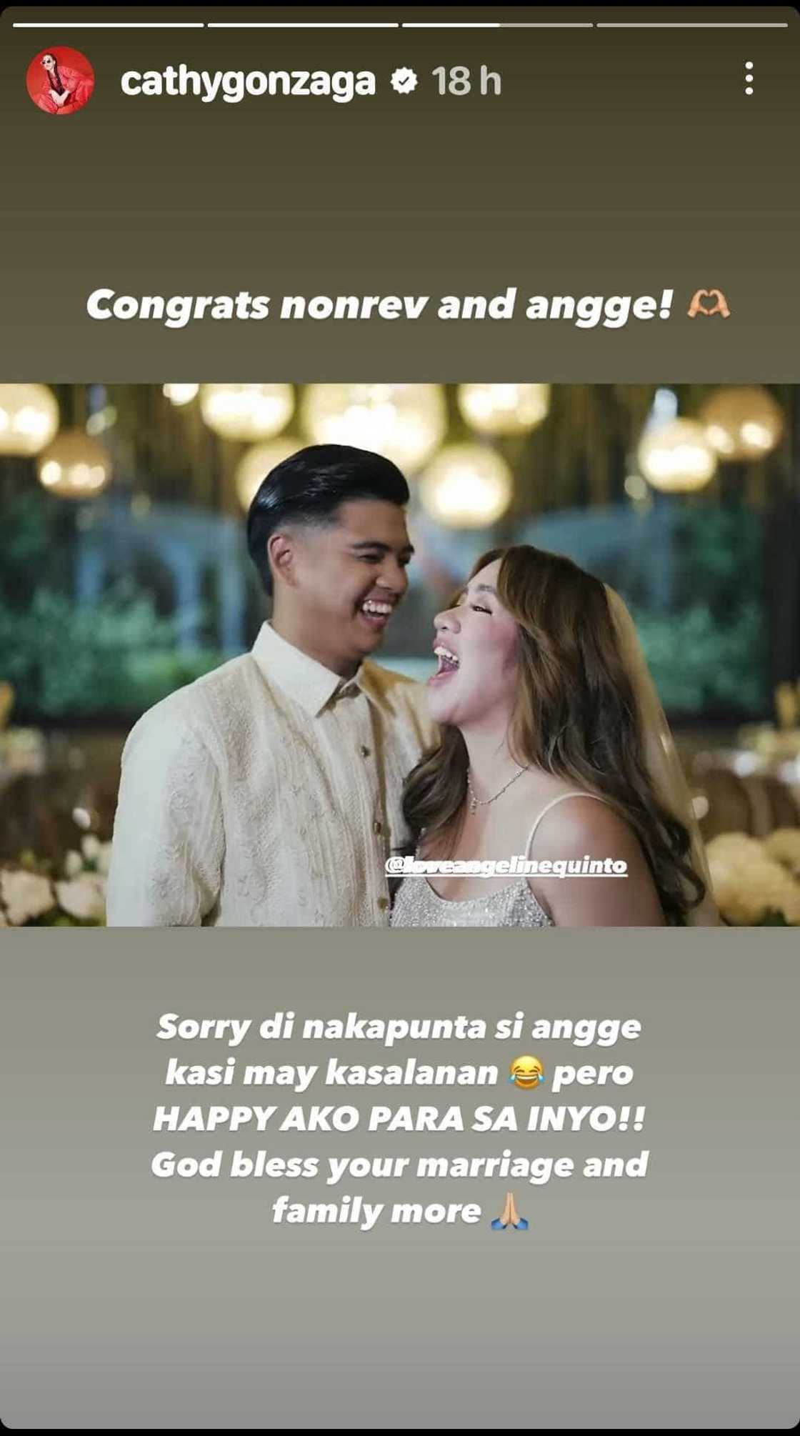 Alex Gonzaga, nag-sorry kay Angeline Quinto dahil sa hindi pagdalo sa kasal ng singer Alex Gonzaga, nag-sorry kay Angeline Quinto dahil sa hindi pagdalo sa kasal ng singer