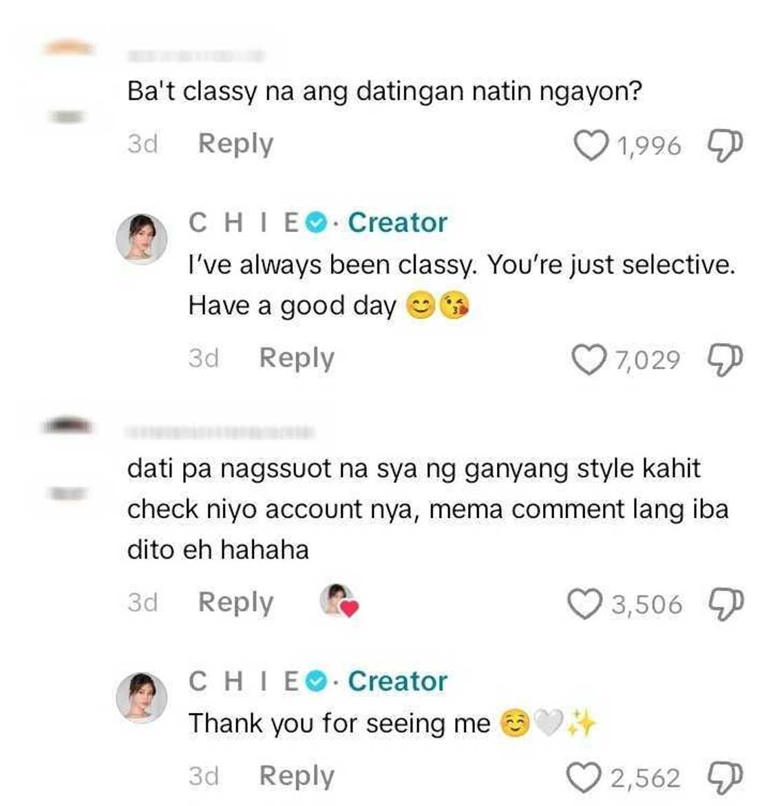 Chie Filomeno claps back at her basher who questioned her 'classy' style Chie Filomeno claps back at her basher who questioned her 'classy' style