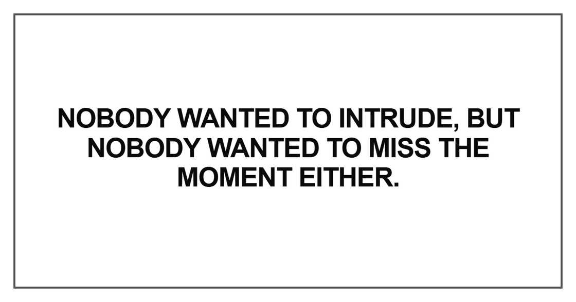 Nobody wanted to intrude