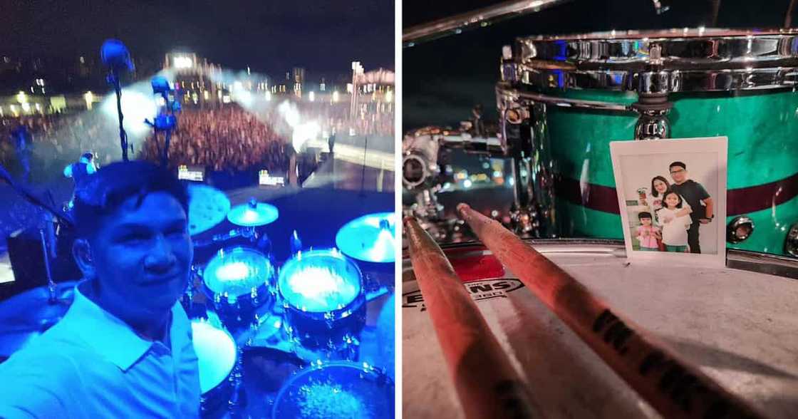 Mark Escueta, inspirasyon ang pamilya sa Rivermaya reunion concert; pic ng family, ikinabit sa drums Mark Escueta, inspirasyon ang pamilya sa Rivermaya reunion concert; pic ng family, ikinabit sa drums