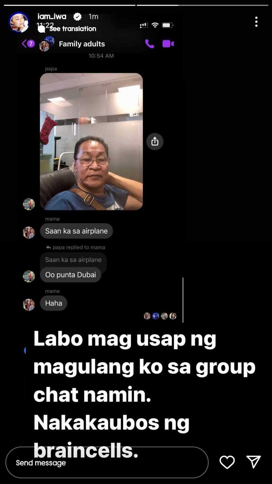 Iwa Moto, ipinakita ang makulit ng convo ng kanyang magulang: "Labo mag-usap"