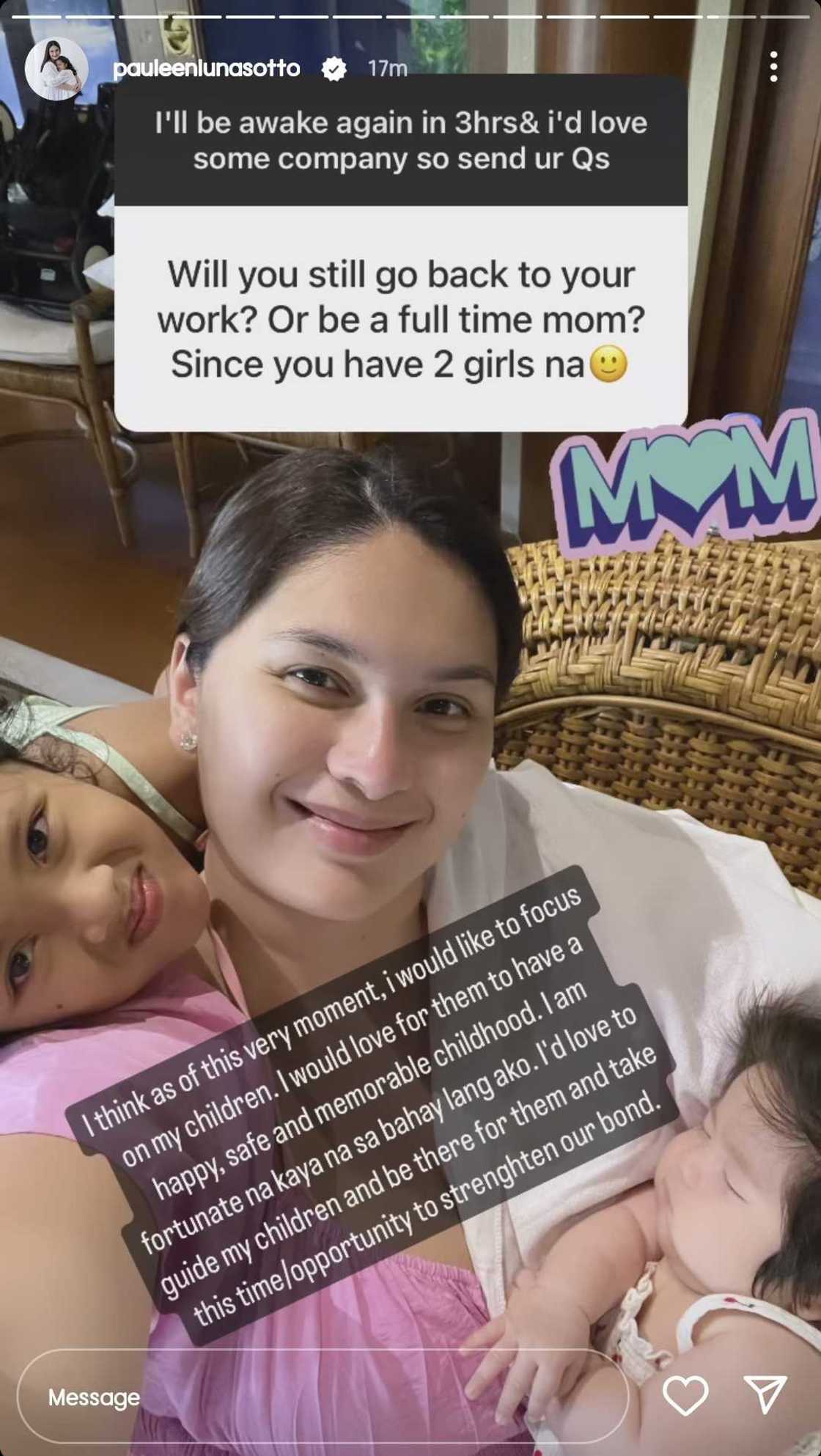 Pauleen Luna, nagpaliwanag matapos matanong kung babalik pa siya sa trabaho